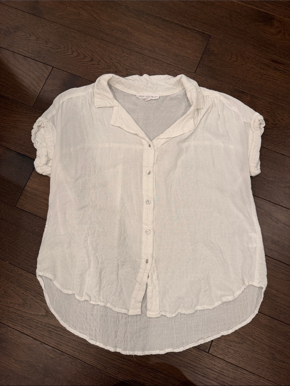 Jane and Delancey White Button-Front Women's Blouse Size Large - C73-008